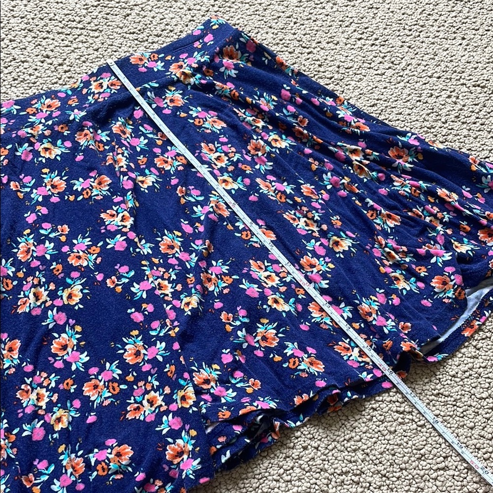 SO Navy Floral Skater Skirt - Picture 8 of 11